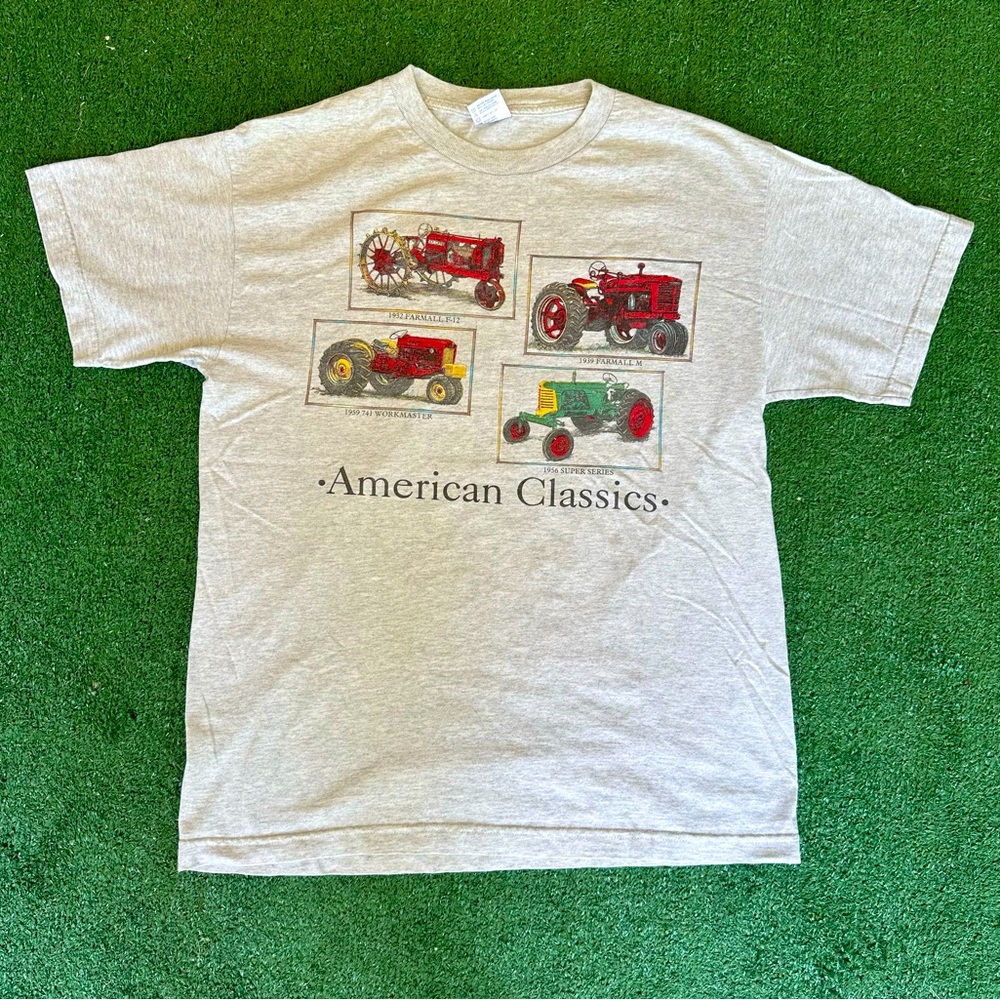 Vintage American Classics Tractor Farming Tee Shirt Size Large